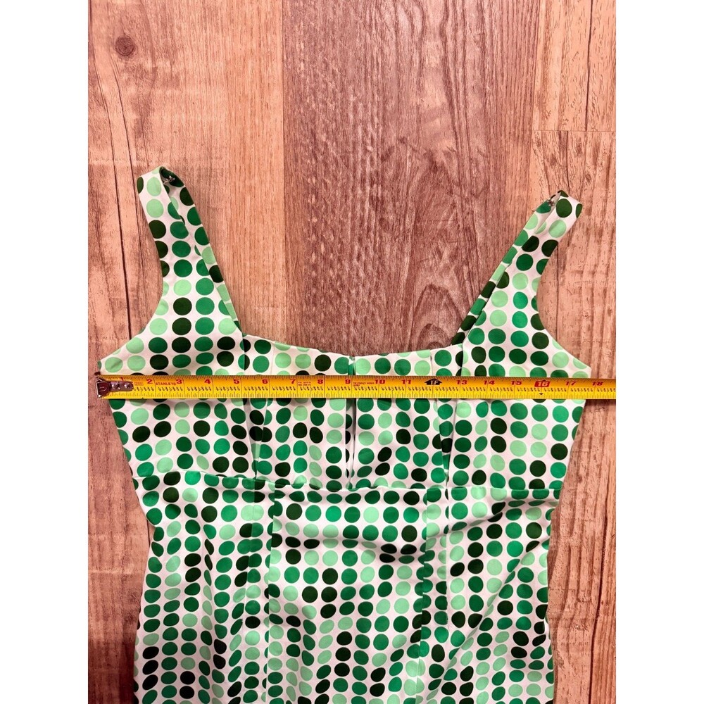 Calvin Klein Dress 10 EUC Green Polka Dots Sleeveless Sheath - Picture 6 of 6